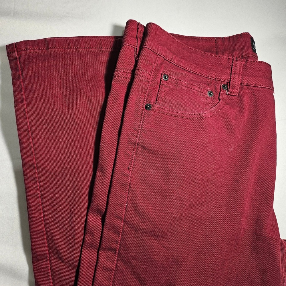 Victorious Premium Jeans Mens 36x32 Burgundy Red Stretch Denim Slim Straight